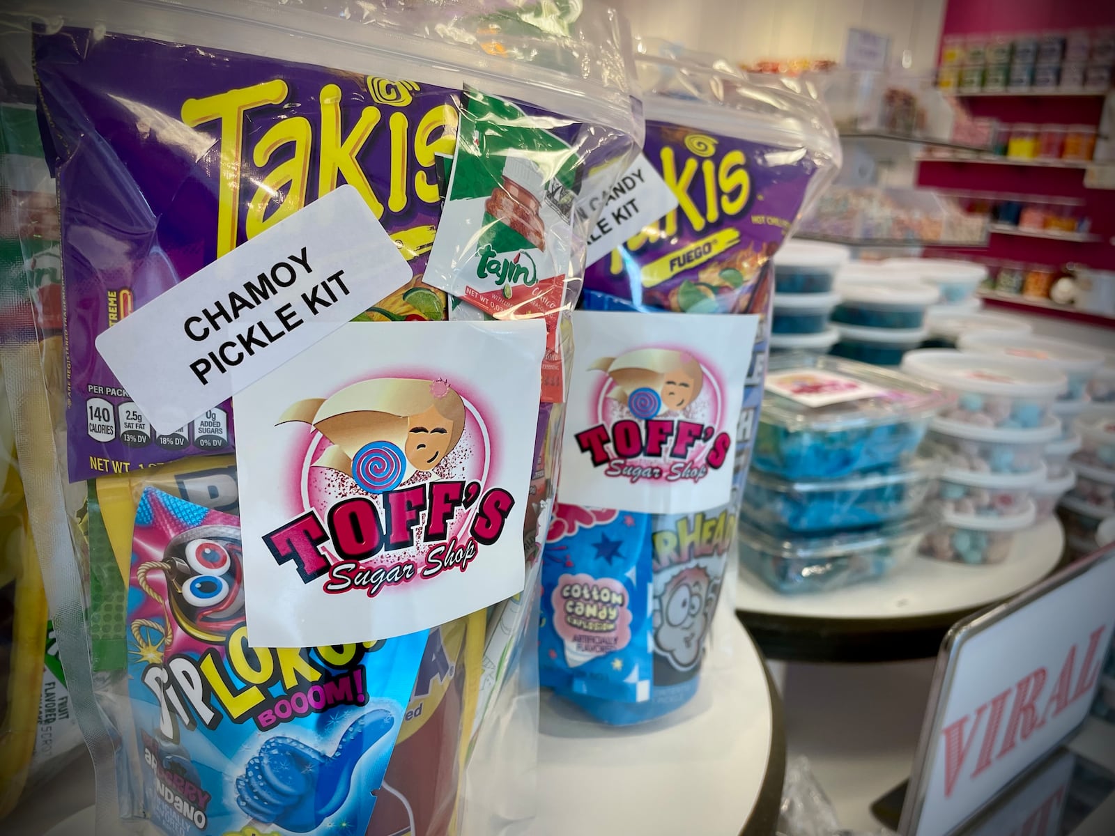 Toff’s Sugar Shop at The Greene Town Center in Beavercreek offers freeze-dried candy, regular and bulk candy, novelty and nostalgic treats, international candy, trending TikTok goodies, a sugar-free section and much more. NATALIE JONES/STAFF