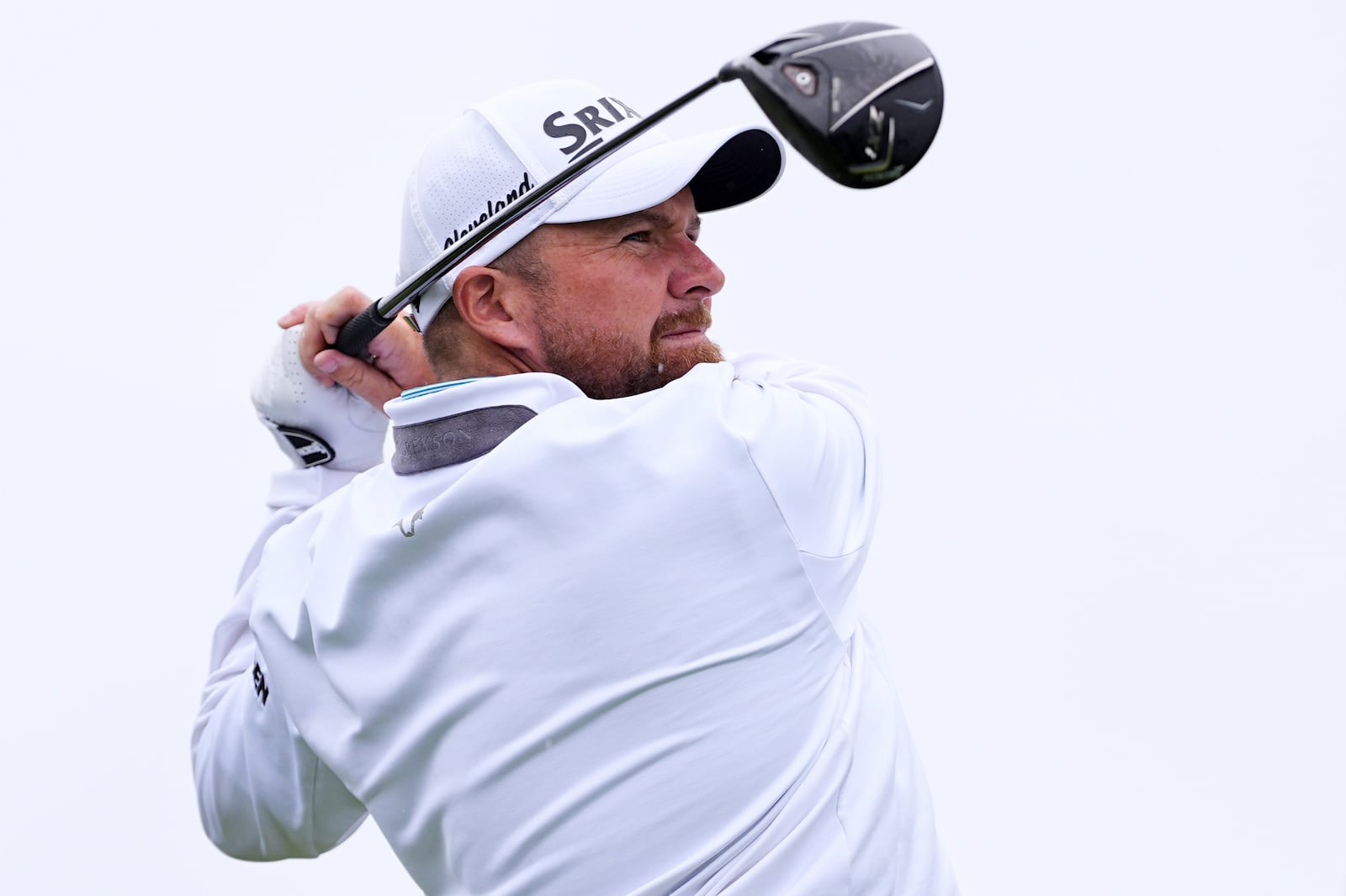Shane Lowry, of Ireland, hits on the 11th hole during the second round of the Truist Championship golf tournament at the Philadelphia Cricket Club, Friday, May 9, 2025, in Flourtown. (AP Photo/Matt Rourke)