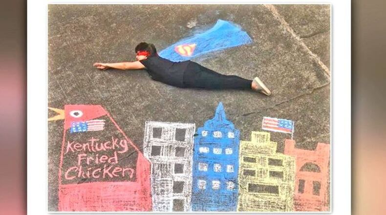 A Georgia woman is using chalk art during the quarantine to connect with her grandchildren.