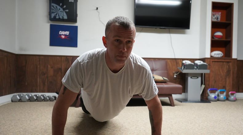 On Oct. 3, Nathan Tirey of Vandalia reached his goal of completing 176,200 pushups in 2020 to honor each person diagnosed with blood cancer. CONTRIBUTED