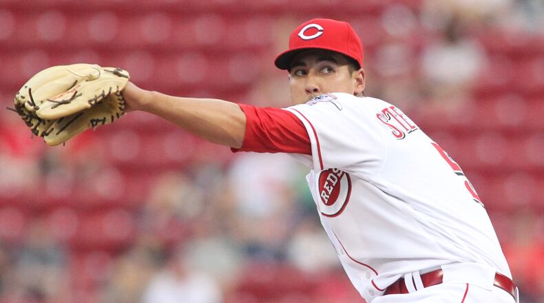 Reds starter Robert Stephenson pitches against the Rockies on Tuesday, April 19, 2016, at Great American Ball Park in Cincinnati. David Jablonski/Staff