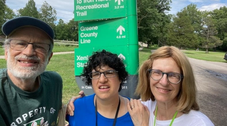 David, Elana and Jane Novick enjoy accomplishing another of the MetroParks Trail Challenge hikes.
