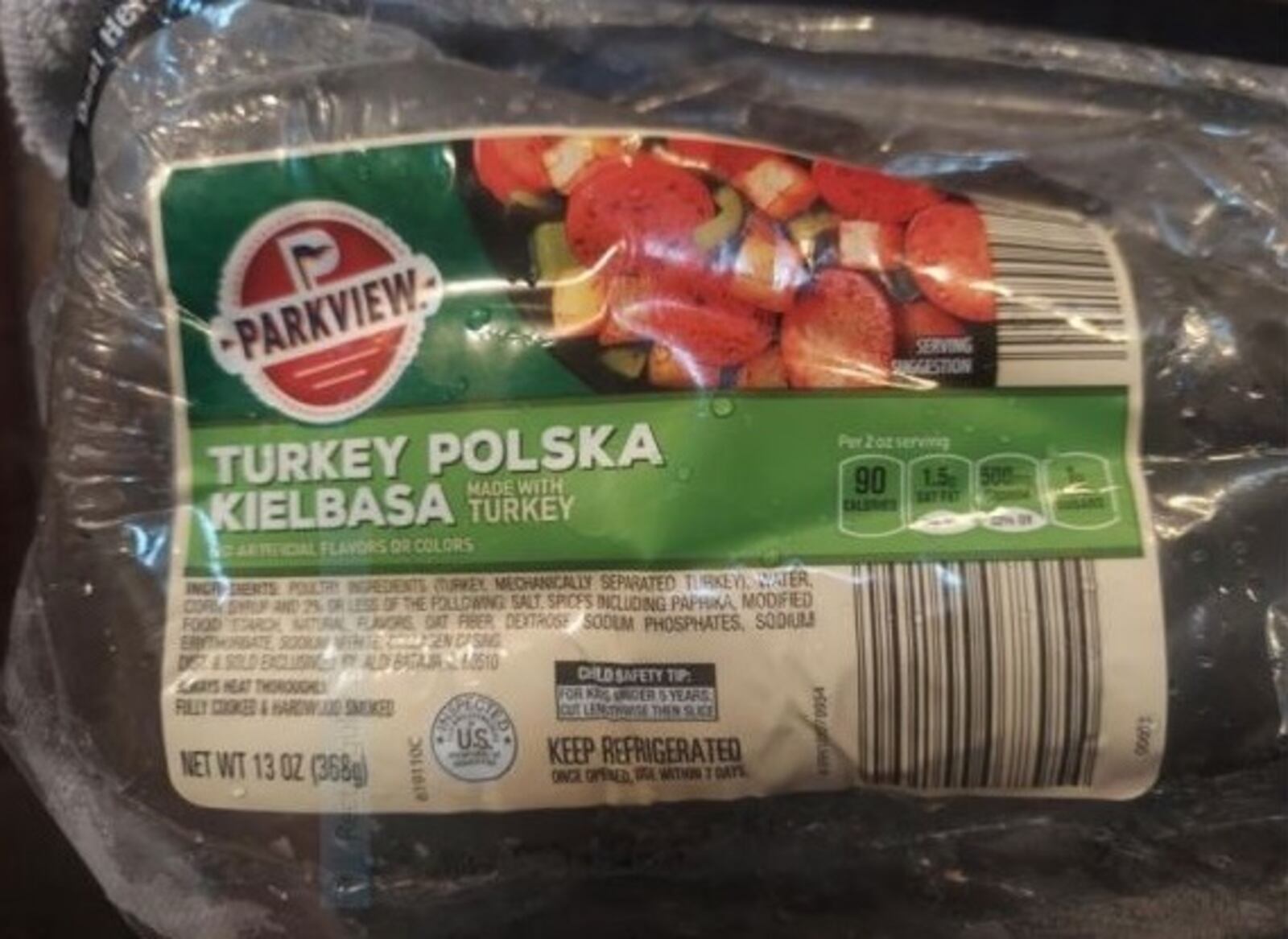 Parkview Turkey Polska Kielbasa produced Oct. 27 and Oct. 30 and sold in a 13-ounce package is under recall because it may contain bone fragments. Consumers with questions can contact Keith Lindsey, president/CEO of Salm Partners LLC at 920-863-5559, ext. 1346. CONTRIBUTED
