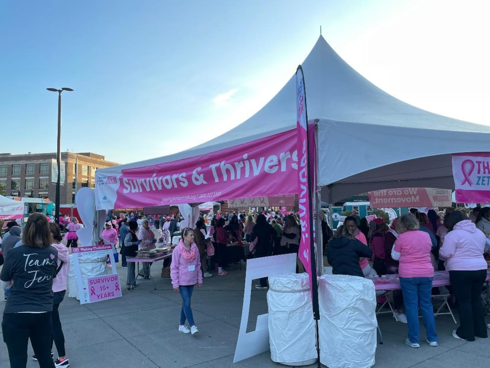 Numerous booths and tents providing information and resources were on site at the 28th Making Strides Against Breast Cancer of Dayton event Oct. 11 at Day Air Ballpark. PHOTO BY RUSSELL FLORENCE JR.