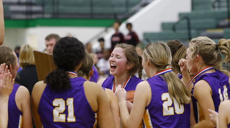 Eaton defeated Summit Country Day 43-35 in their Division II district final basketball game Friday, Feb. 25, 2022 at Mason Middle School. NICK GRAHAM/STAFF