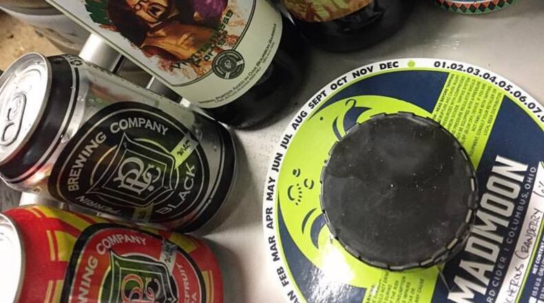 A few of the samples/early arrivals of Perrin Brewing Company beers that made it to Ollie’s Place this week. Photo courtesy of Gus Stathes