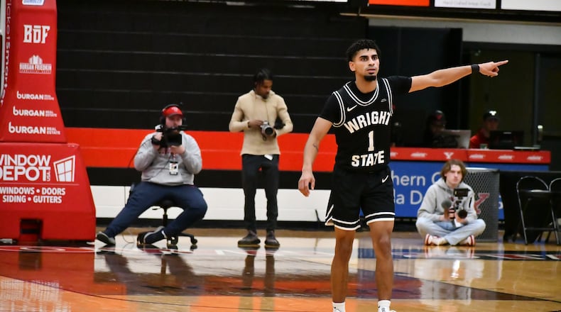 Wright State's Trey Calvin scored 23 points in a loss at Green Bay on Friday. file photo