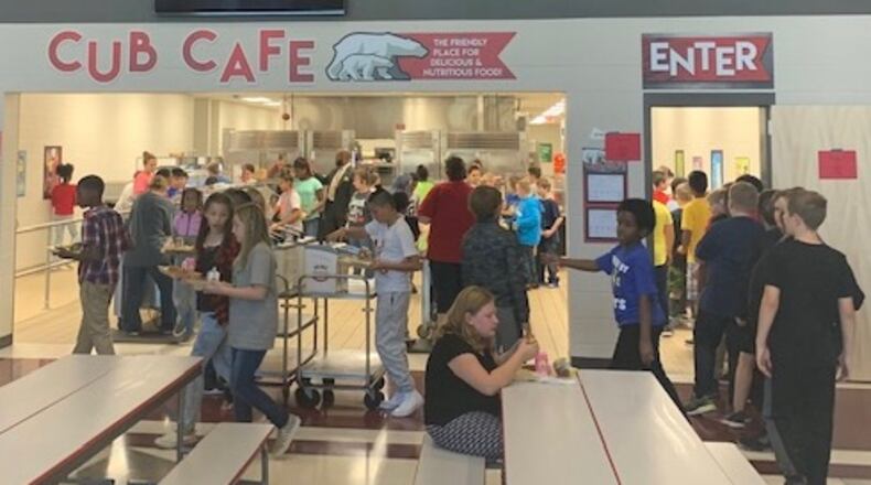 Northridge Elementary students enjoying lunch in the cafeteria of their new PK-12 school. The Cub Cafe serves breakfast and lunch to roughly 720 PK-5 students every day. CONTRIBUTED PHOTO