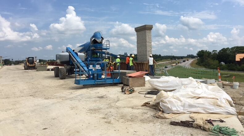 The Arlington Bridge in Brookville, located over I-70, is slated to reopen to traffic in August after closing early March for a complete upgrade. CONTRIBUTED