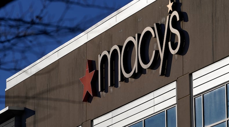 The Macy's logo is seen Feb. 22, 2021, in Charlotte, N.C. (AP Photo/Chris Carlson)
