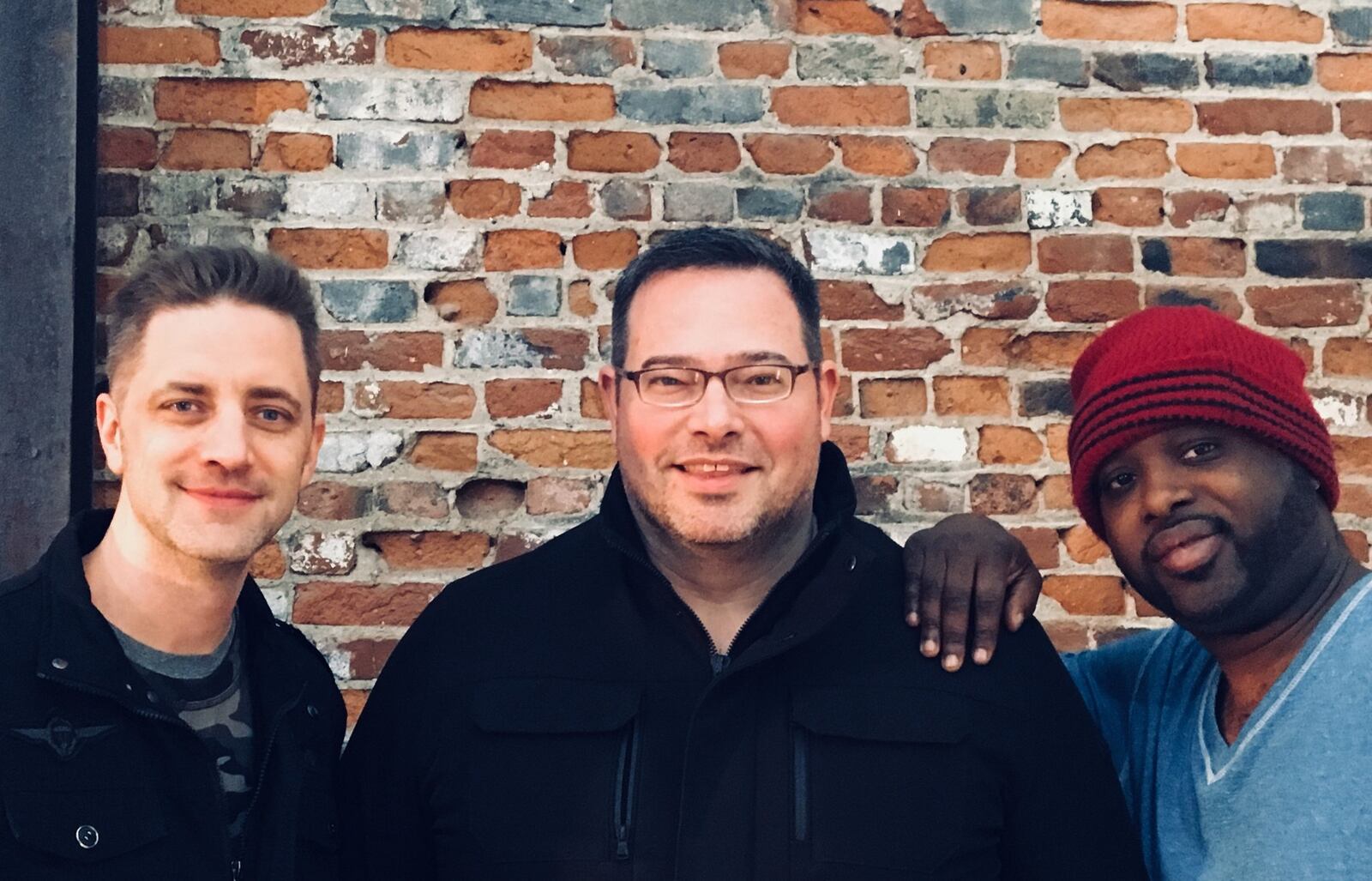Part of the staff at Encore Recording Studios, (left to right producer Chris Cookie Suttle, owner Jeremy Mix and producer Ronald Pnut Frost, which just relocated to a new location on Bates Street in Dayton. CONTRIBUTED