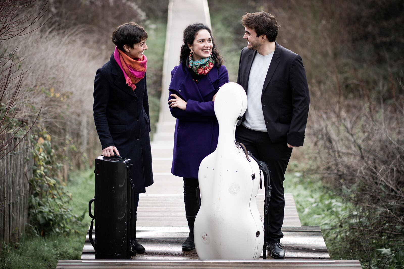 University of Dayton’s ArtsLIVE presents award-winning chamber ensemble Trio Karénine, (left to right) Charlotte Juillard, Paloma Kouider and Louis Rodde, in a Vanguard Legacy Concert in UD’s Sears Recital Hall on Sunday, Oct. 30.