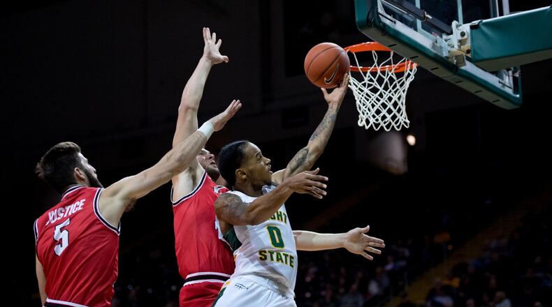 Wright State’s Jaylon Hall goes up for a bucket against Western Kentucky at the Nutter Center on Tuesday, Dec. 3, 2019. Joseph Craven/WSU Athletics