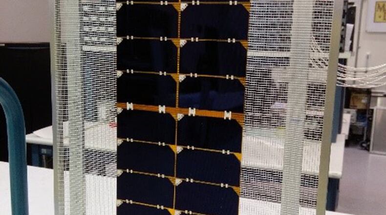 Inverted metamorphic multi-junction solar cells are a more efficient and lighter weight alternative to the state-of-practice, multi-junction space solar cells. (Courtesy photo/SolAero Technologies)