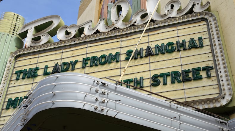 FILE - The Boulder Theater marquee is displayed in Boulder, Colo., on March 28, 2025. (AP Photo/Thomas Peipert, File)