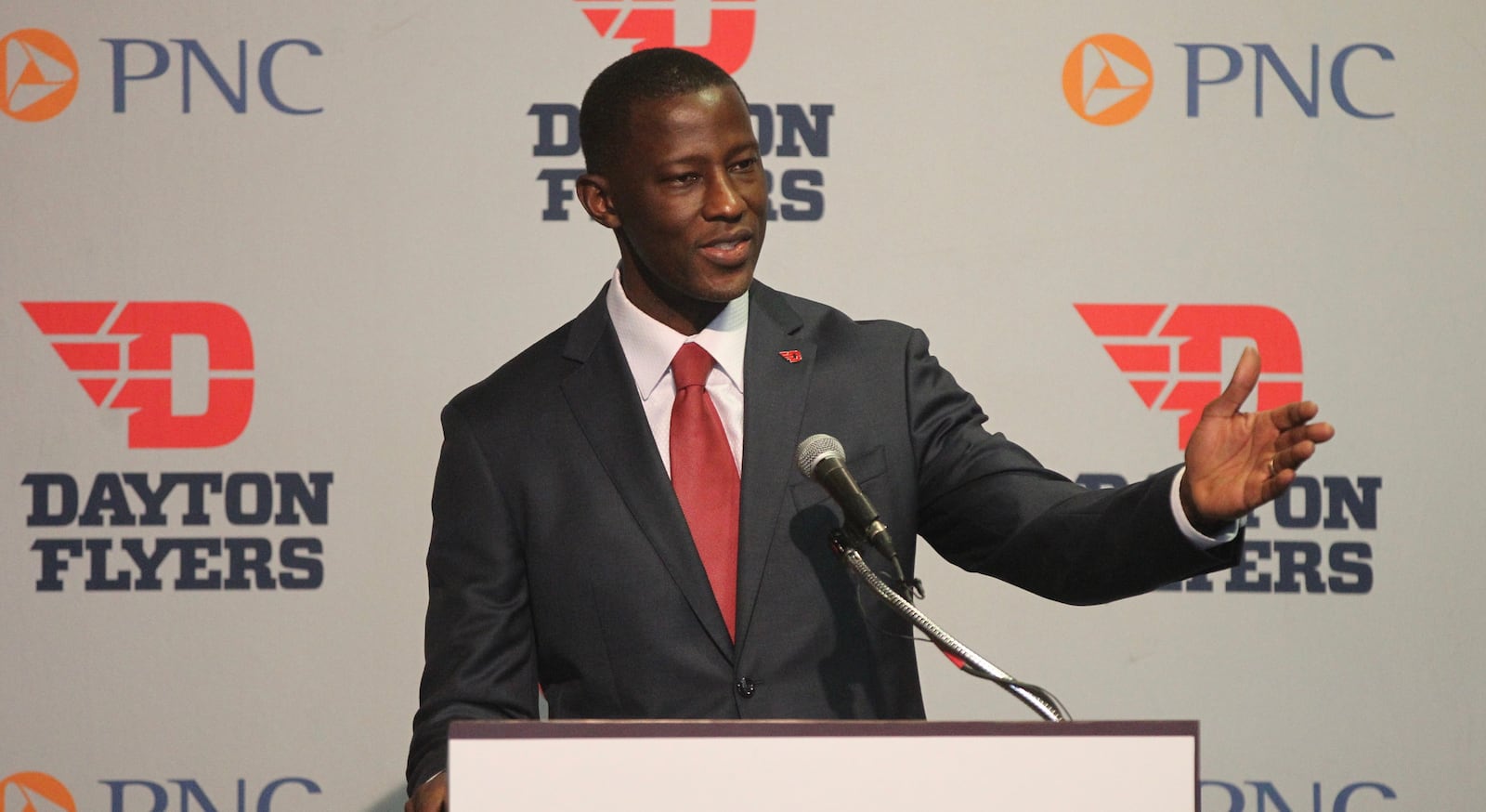 Anthony Grant speaks at a press conference on April 1. David Jablonski/Staff