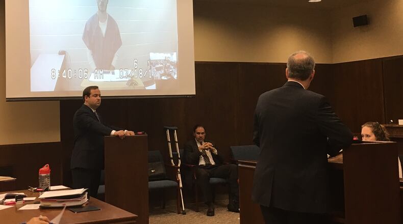 Jason Tidwell appeared via video conference during an arraignment hearing in the shooting death of his half-sister Mackenna Kronenberger. (MIke Campbell/Staff)