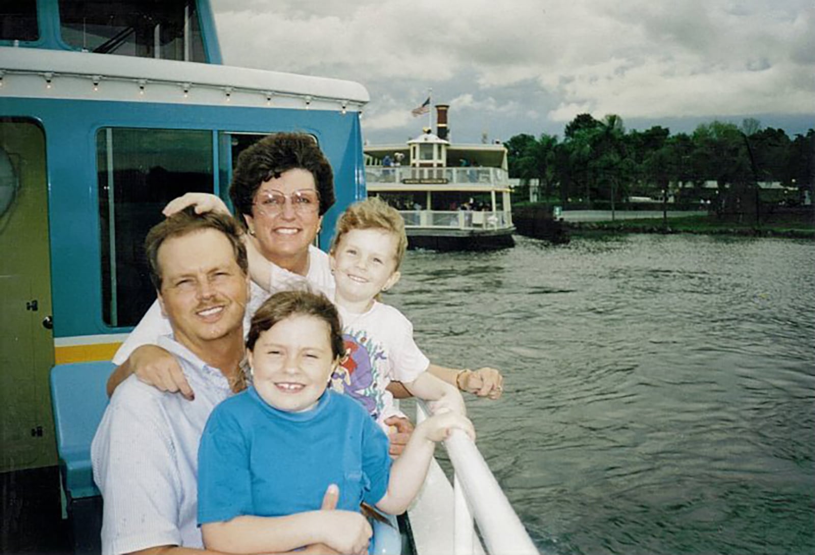 The Dollinger family on a ferry boat during their first trip to Walt Disney World in 1992. Left to Right Gary Dollinger, Cathie Dollinger, Lindsay Dollinger and Courtnay Dollinger. CONTRIBUTED