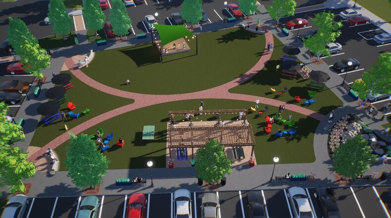 This is an artist's rendering of the new improvements being planned for the central park of Wright Station in Springboro. Construction is expected to begin in March and be completed in late May or early June. CONTRIBUTED/CITY OF SPRINGBORO