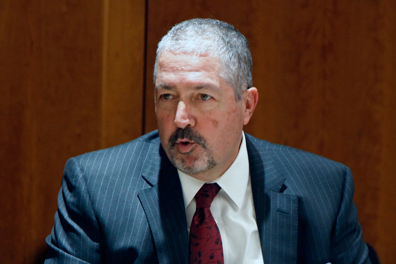 FILE - Bernalillo County District Attorney Sam Bregman joins efforts to confront organized crime as the newly appointed leader of a specialized commission of local prosecutors and leading law enforcement officials, on Wednesday, May 24, 2023, in Santa Fe, N.M. (AP Photo/Morgan Lee, File)
