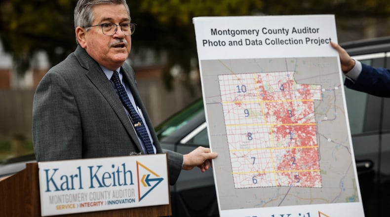 Montgomery County Auditor Karl Keith held a press conference Wednesday November 20 kicking-off 2026 property reappraisal project. Jim Noelker/Staff