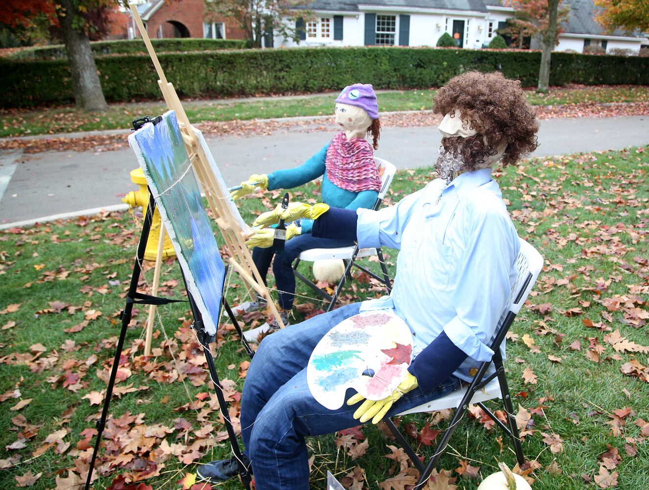 PHOTOS: ‘I’ll take murder hornets for $200 Alex,’ Oakwood’s Scarecrow Row displays creative Halloween fun