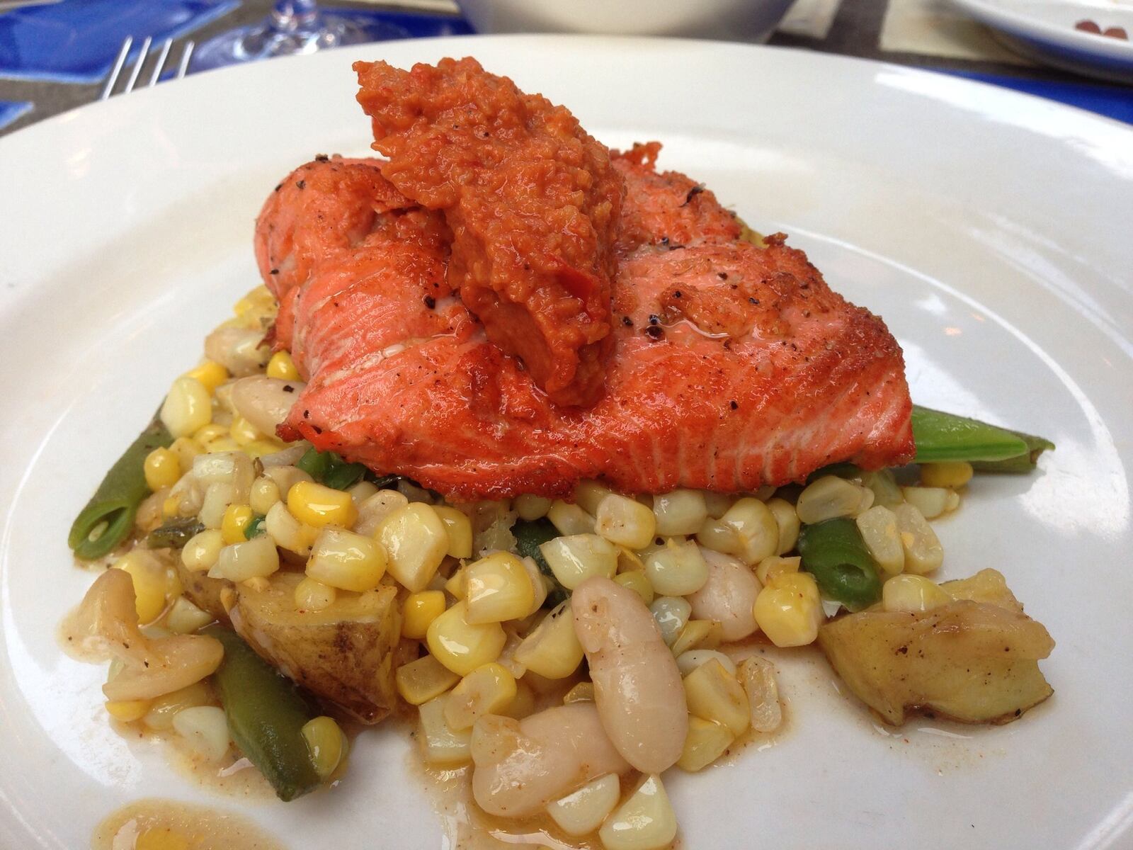 The Winds Cafe in Yellow Springs served this salmon dish during a past Restaurant Week. FILE PHOTO