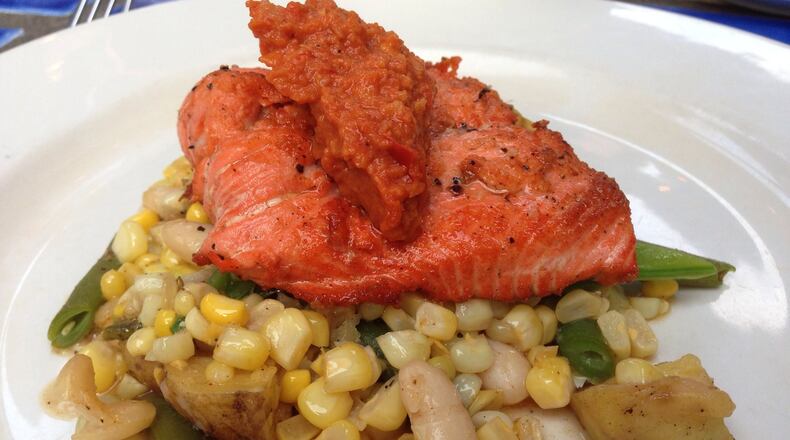 The Winds Cafe in Yellow Springs served this salmon dish during a past Restaurant Week. FILE PHOTO