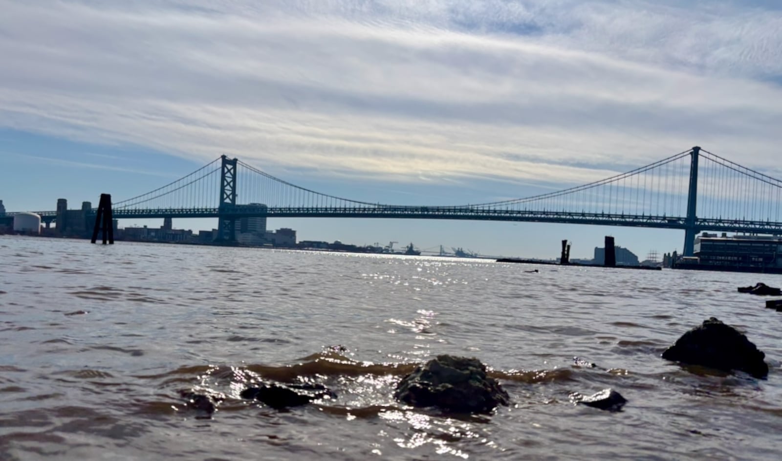 The Ben Franklin Bridge and Delaware River are pictured on Thursday, Jan. 22, 2026, in Philadelphia. David Jablonski/Staff