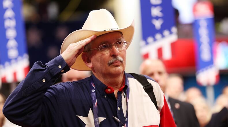 CLEVELAND, OH - JULY 18: A delegate from Texas wears a cowboy hat during the first day of the Republican National Convention on July 18, 2016 at the Quicken Loans Arena in Cleveland, Ohio. An estimated 50,000 people are expected in Cleveland, including hundreds of protesters and members of the media. The four-day Republican National Convention kicks off on July 18. (Photo by John Moore/Getty Images)