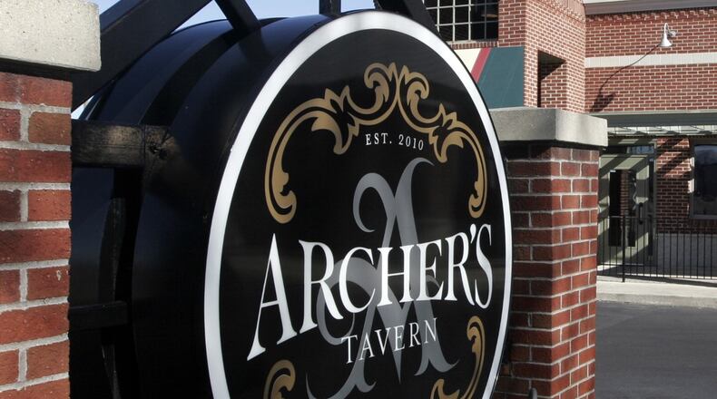 This file photo shows the sign for Archer’s Tavern in Centerville shortly after it opened in 2010. An application for a liquor license has been submitted for a second Archer’s location on East Dorothy Lane in Kettering. Jim Witmer/Staff