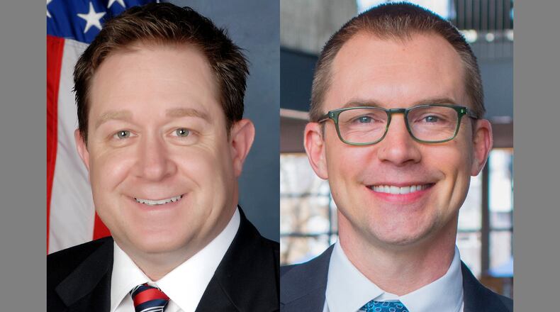 Montgomery County Clerk of Courts Mike Foley, left, will face Democrat Zach Dickerson in this November's election. SUBMITTED