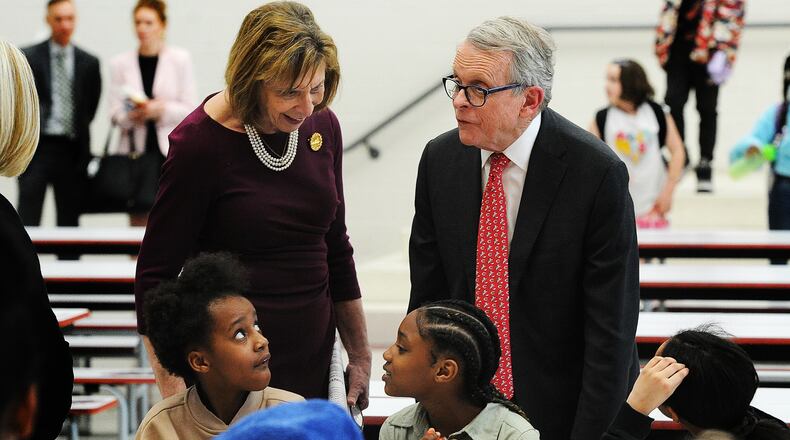 Ohio Governor Mike DeWine and First Lady Fran DeWine visited Northridge Elementary School in Dayton, Thursday March 23, 2023 to talk with staff and students about reading. MARSHALL GORBY\STAFF