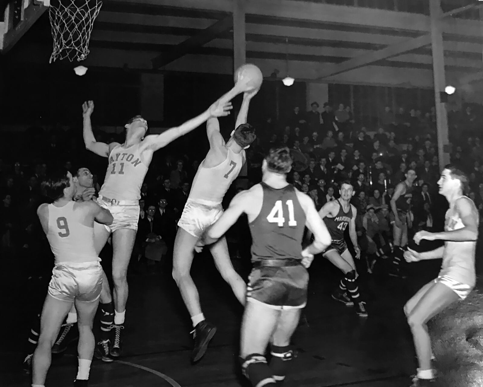 The University of Dayton basketball team began playing in the Montgomery County Fairgrounds Coliseum during the 1947-1948 season. MONTGOMERY COUNTY FAIR