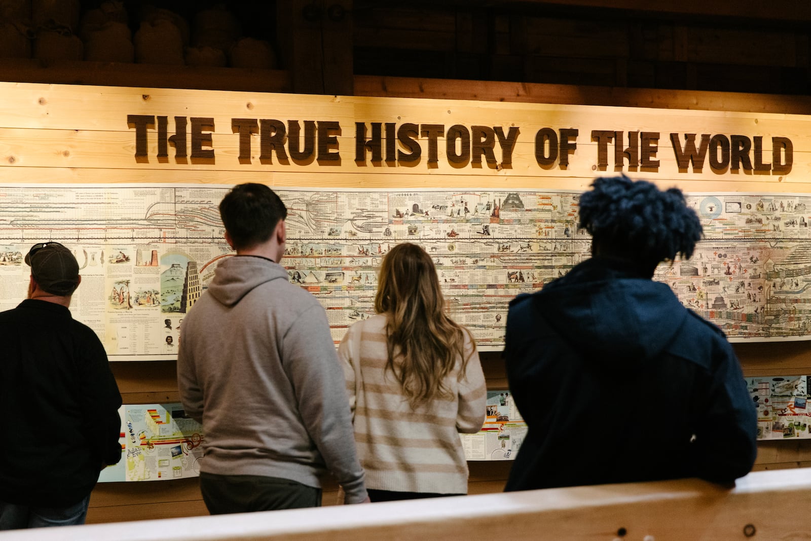 Visitors looks at a display at the Ark Encounter in Williamstown, Ky., Friday, March 21, 2025. (AP Photo/Madeleine Hordinski)