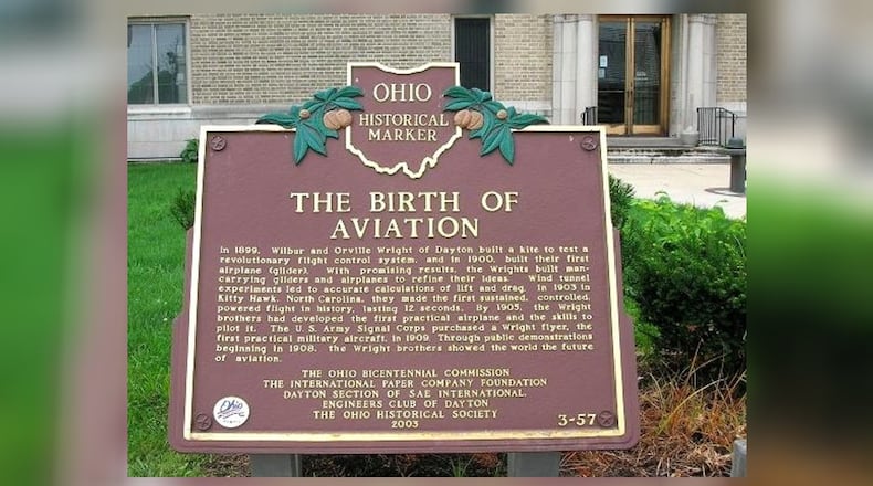 Ohio historical marker 3-57 The Birth of Aviation. Source: RemarkableOhio.org