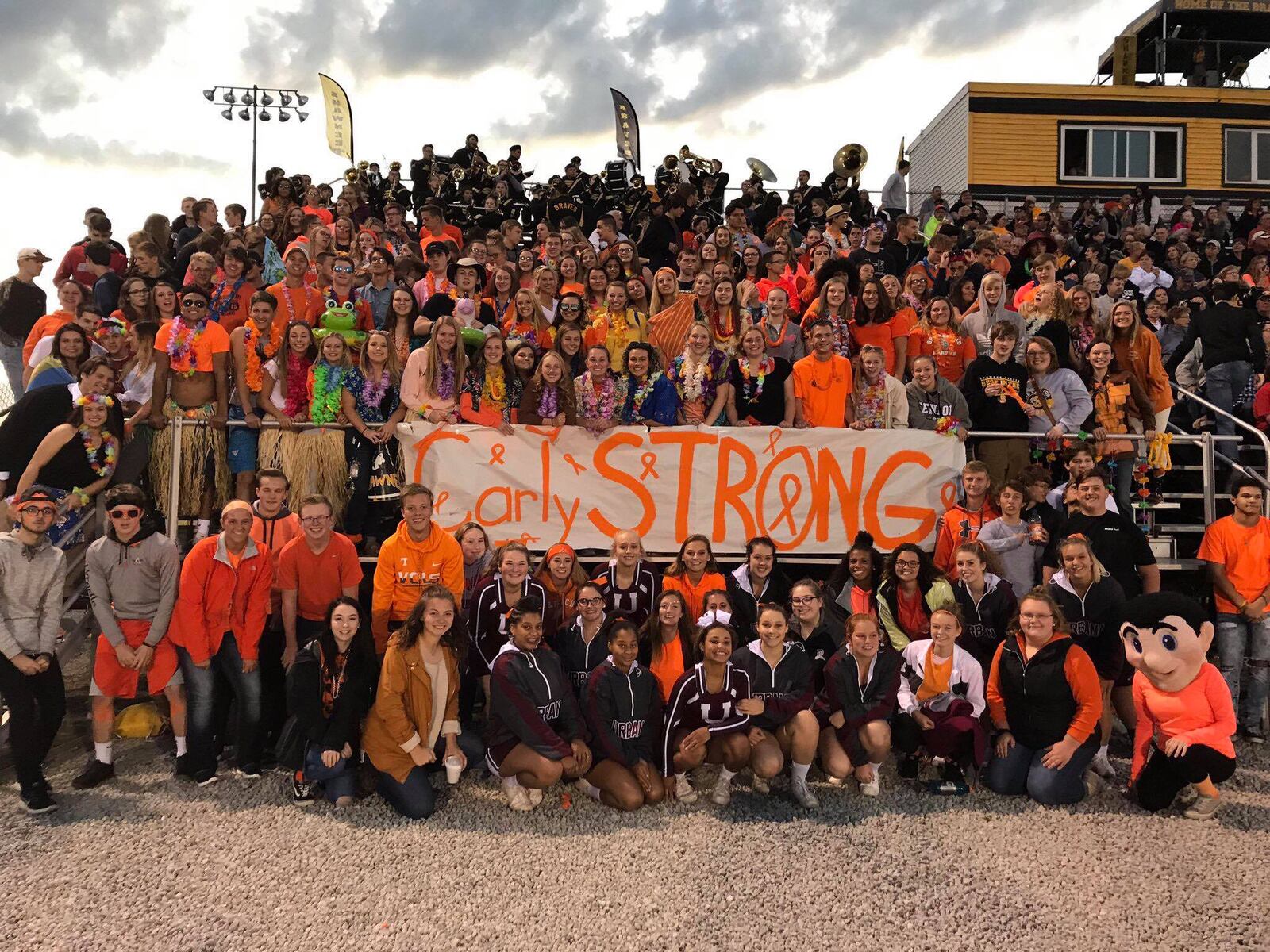 Students from Urbana and Shawnee wear orange for Leukemia awareness in honor of Carly Delong, a Springfield Catholic Central sophomore, who lost her battle to the cancer last week.