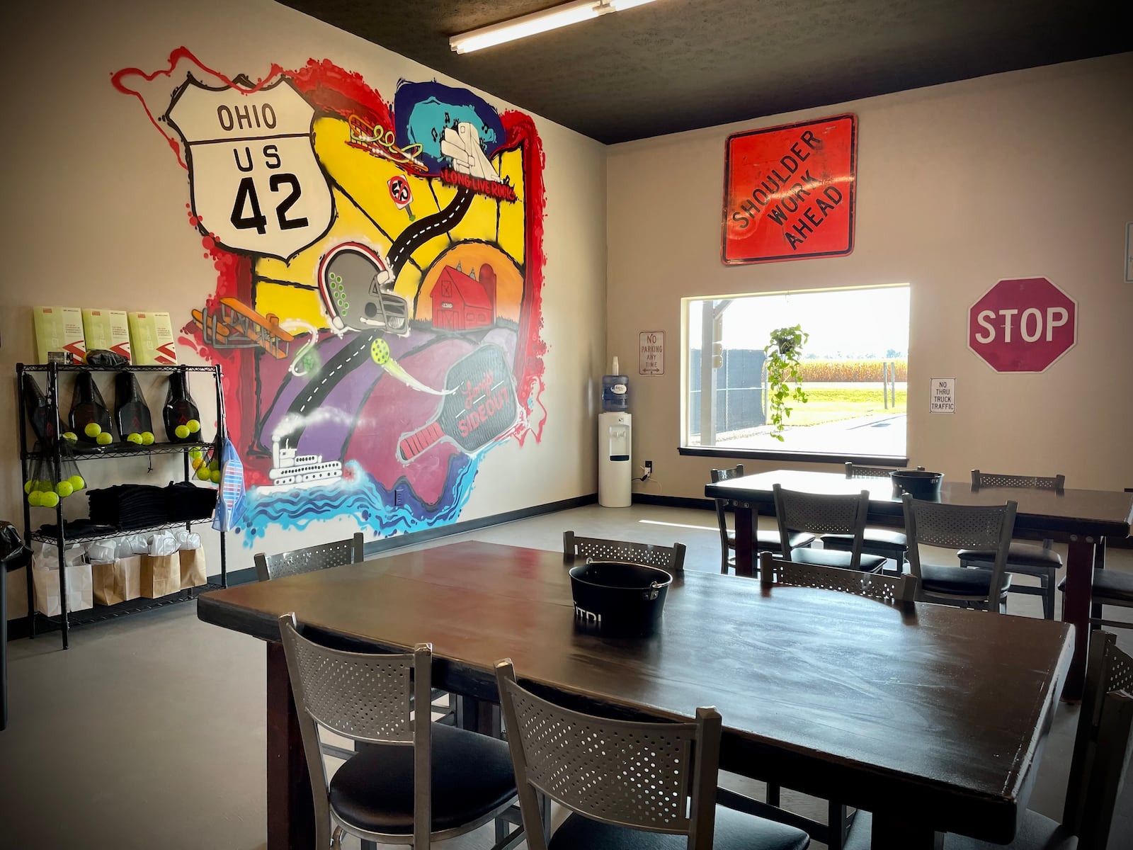 Long’s Sideout Sports & Spirits, a new recreation facility featuring six pickleball courts and a bar, is located at 1395 U.S. 42 S. in Xenia. NATALIE JONES/STAFF