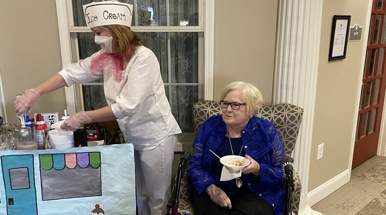 Local senior living community, Wickshire Fairborn, is putting their own twist on their scheduled activities amidst the ever-evolving restrictions COVID-19 has placed on senior housing everywhere.