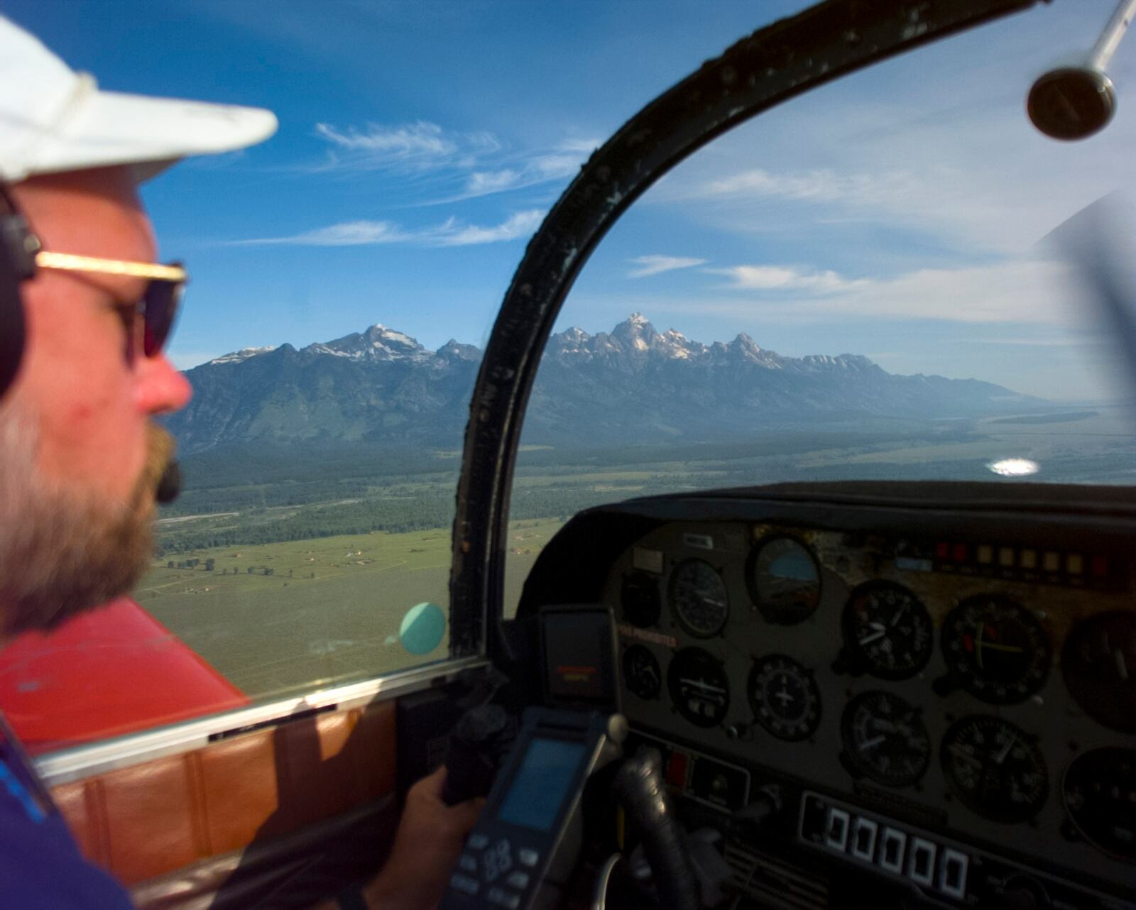 Tim flies the approach into Jackson Hole, Wyoming just after sunrise. - 1997