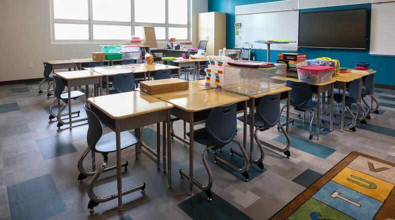 A classroom in West Carrollton Elementary School. The first day of school at the new building is Aug. 20. BRYANT BILLING / STAFF