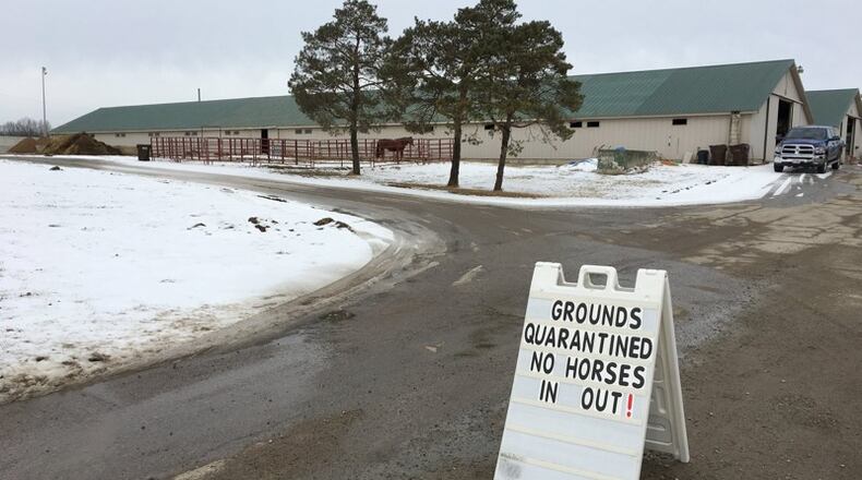Horses at the Warren County Fairgrounds have been quarantined after an outbreak of equine herpes.