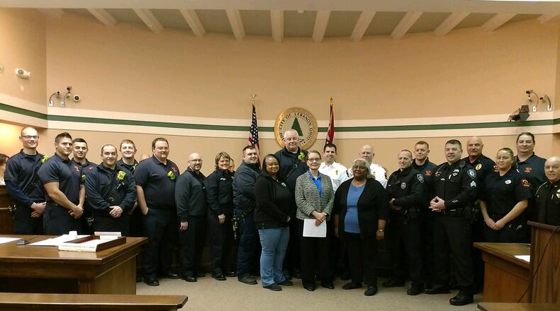 On Wednesday, Bethel African Methodist Episcopal Church presented a resolution recognizing the “first responders” to the Dec. 13 fire at the old church at 111 N. Cherry St. in downtown Lebanon.