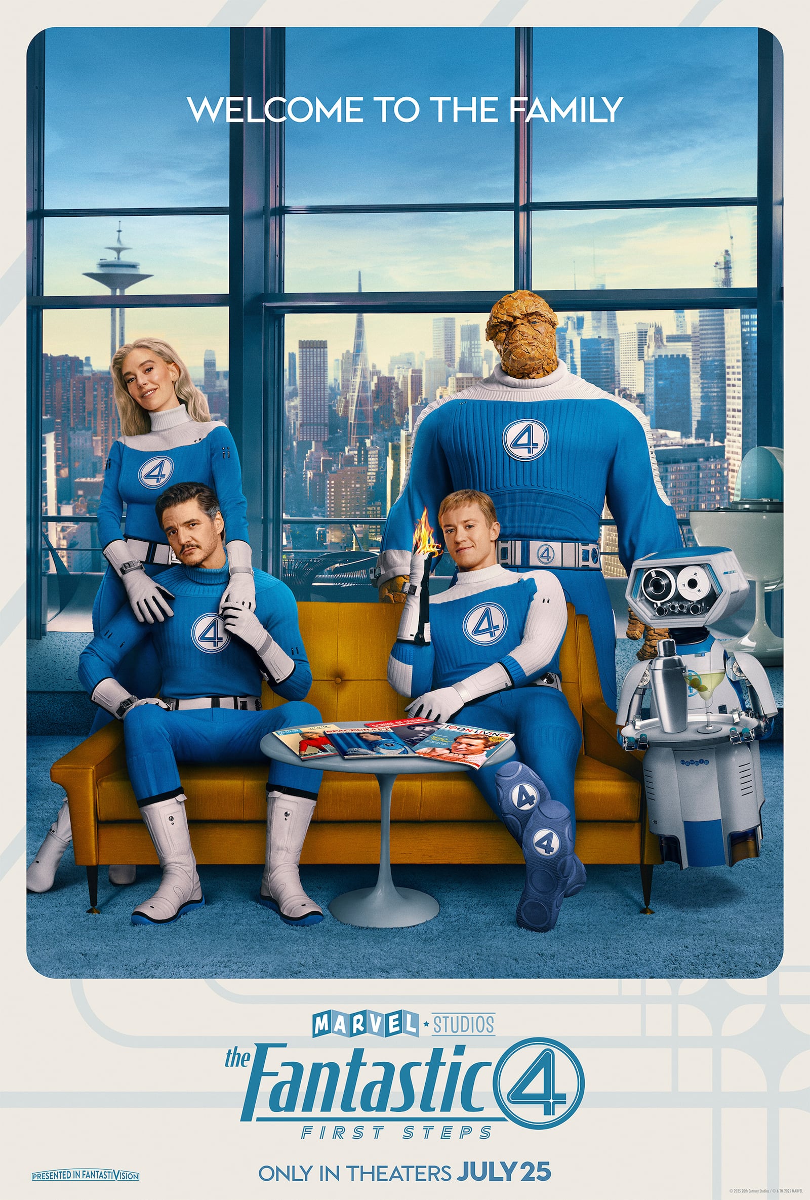 This image released by Dosney shows promotional art for the film "The Fantastic Four: First Steps." (Marvel-Disney via AP)