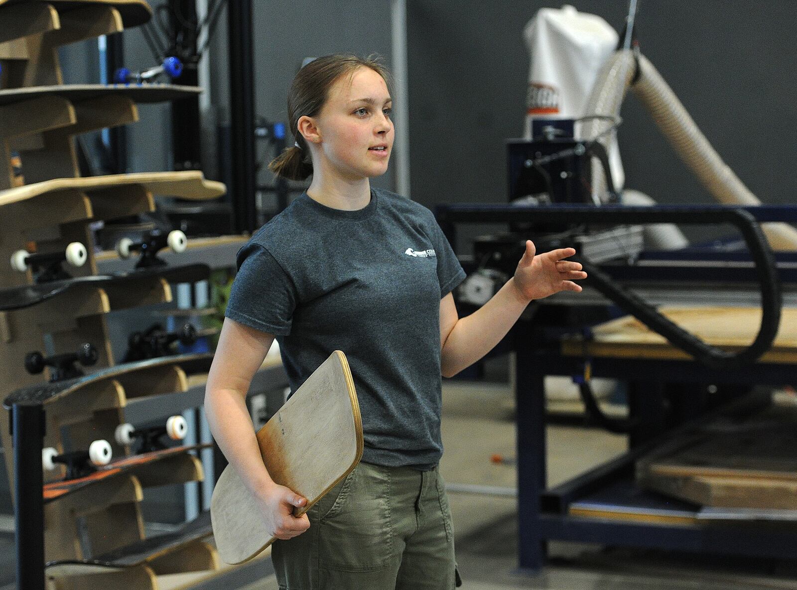 Greene County CTC student Corinne Gill, talks about what she enjoys about her class at the center,  Monday, April 1, 2024. MARSHALL GORBY\STAFF