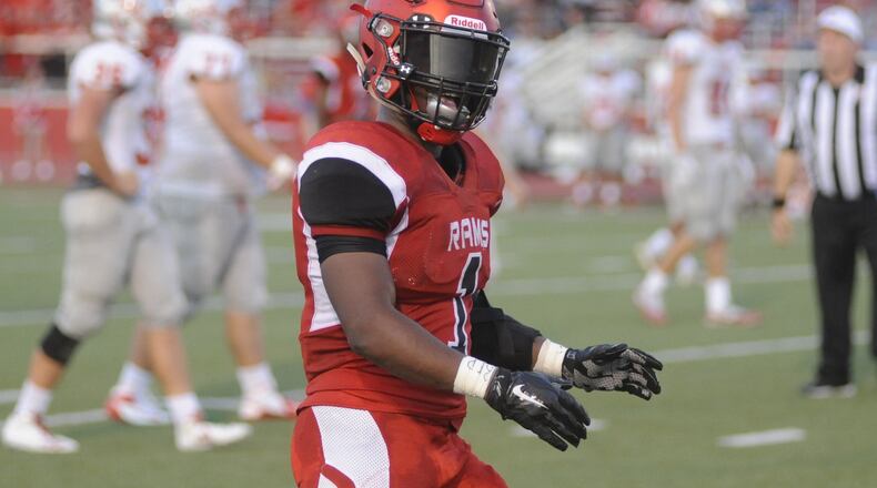 Trotwood-Madison running back Ra’veion Hargrove rushed for 205 yards and scored four touchdowns in a 42-35 defeat of host Piqua. MARC PENDLETON / STAFF