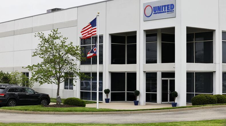 United Performance Metals on Symmes Road in Hamilton will host President Joe Biden on Friday, May 6, 2022, who will discuss manufacturing in the United States. His administration announced on May 2 releasing $3.16 billion in funding from the bipartisan infrastructure bill to increase production in batteries and components, bolster domestic supply chains, create good-paying jobs, and help lower costs for families. NICK GRAHAM/STAFF