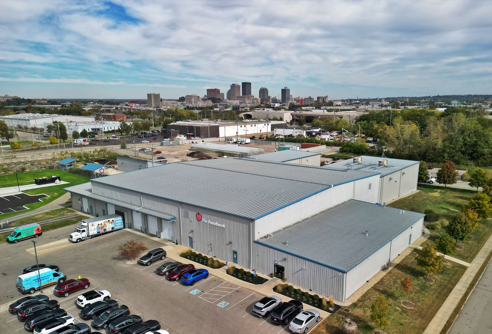 Aerial view of The Foodbank, Inc. Monday, Oct. 27, 2025 in Dayton. NICK GRAHAM/STAFF