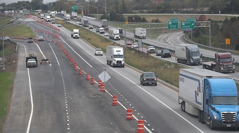 The traffic pattern on Eastbound Interstate 70 will change going through the construction zone between US 68 and Route 72 starting Sunday. BILL LACKEY/STAFF