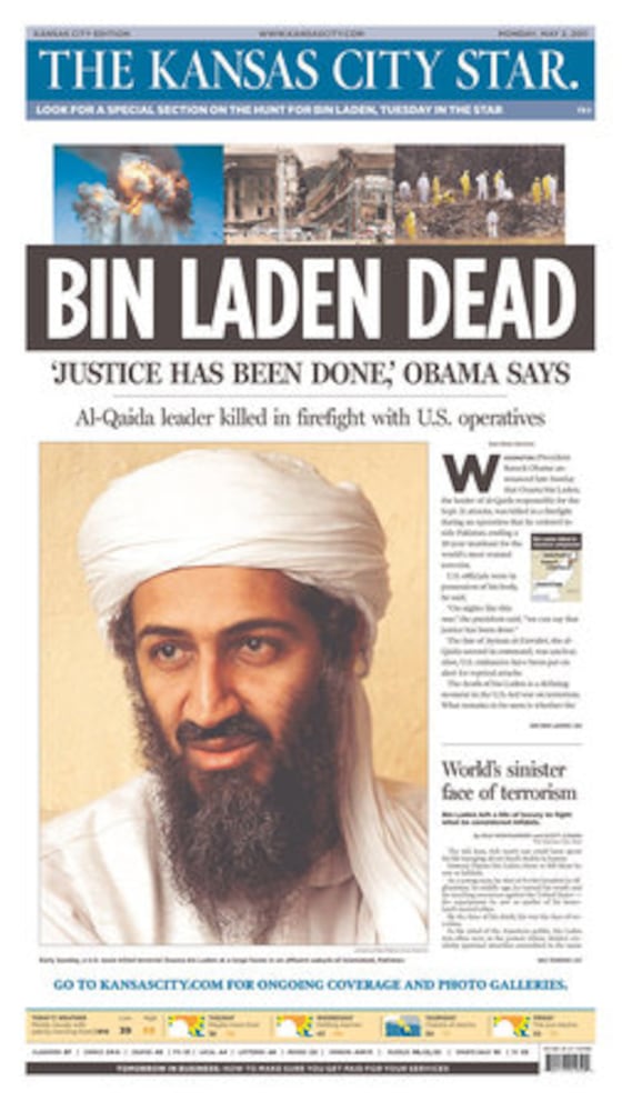 Newspapers report Osama bin Laden's death